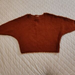 Cozy Women's Crew Neck Sweater - Rust Size S